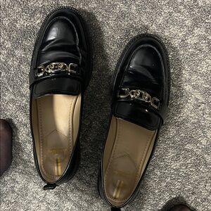 Sam Edelman Black Flats with Gold and silver Detail